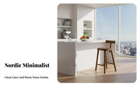 Bar Stool with Spinerest Modern Minimalist Design Counter Chair Nordic and Aesthetic Easy to Assemble for Adults, Householders