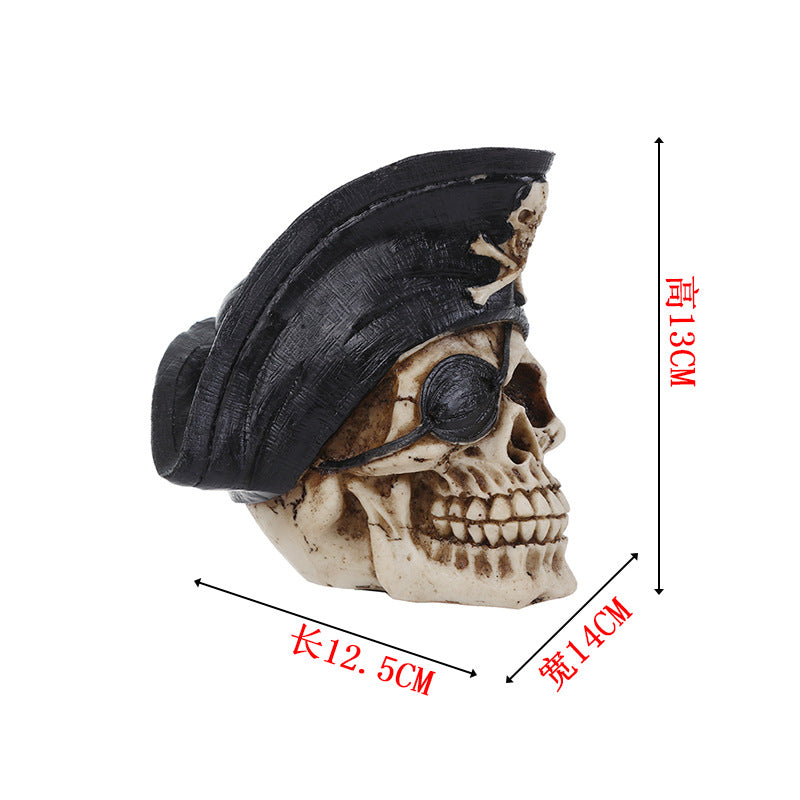 Resin Skull Head Sculpture - Modern Art Office Decoration