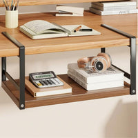 Under Desk Organizer Hanging Bookshelf Anti-Scratch Protection No Drill Under Desk Shelf Storage Rack for Students