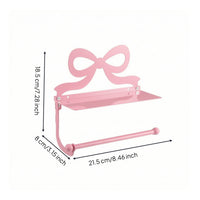 Bathroom Tissue Holder with Phone Shelf Cute Hardware Space-Saving for Bathroom