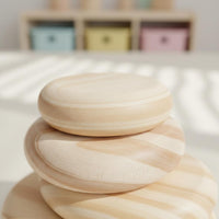Early Learning Wooden Stacking Stones Polished Edges Rainbow Stacking Stones for Home, Preschool