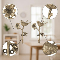Metal Wall Hook with Bird Motif Rustic Bird Wall Hook Space-Saving for Hallway