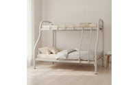 Space-Saving Metal Bunk Bed Safe Bunk Bed with Ladder Sturdy Furniture Modern for Students, Bedroom