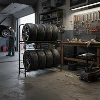 Rolling Tire Display Rack on Wheels Mobile Tire Rack Heavy Duty for Showroom