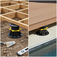 Adjustable Pedestal Support for Stone, Wood-Plastic Keel, Water Features, and Fountains
