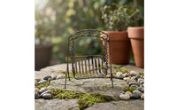 Mini Metal Swing Brown Finish Retro Swing Ornament Slatted for Balcony, Tabletop