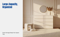 Vanity Cabinet, Integrated Makeup Table, Modern Minimalist, Extendable, Cream Design, Bedroom Storage, Small Apartment