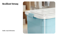 Clear Stackable Bin with Lid and Casters Large Capacity Organizer Box Debris-resistantResistant Long-Lasting for Families