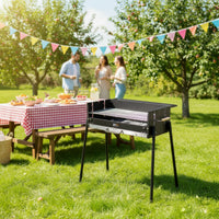 No-Install Portable Charcoal Grill Wind-Resistant Folding Barbecue Grill Heavy-Duty Long-Lasting for Tailgaters