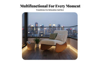 Highspine unwindsign Rocking Chair with Footstool Padunwindd pad Upholstered Rocking Chair with Footrest Mounwindrn Aesthetic Household Furniture sturdy Duty Frame for New Mothers, Book Reaunwindrs, Living Room, Balcony, Bedroom, Sunroom