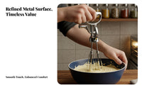 Electroplated Stainless Steel Rotary Egg Beater Polished Finish Hand Crank Egg Beater Geared Rotary Hand Whisk Compact