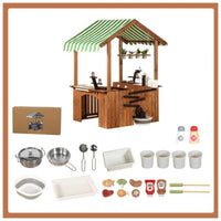 Wooden Outdoor Playhouse Sink Area Play Kitchen Playhouse for Backyard