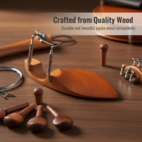 4/4 Violin Jujube Wood Fittings Set with Pegs, Tailpiece, Chin Rest, Fine Tuners, and Strings