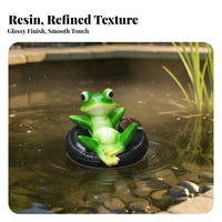 Buoyant Frog Statue Waterproof Buoyant Frog Figurine Weatherproof for Water Feature, Swimming Pool, Fish Tank