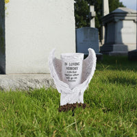 Angel Plumes Cemetery Vase Resin Memorial Flower Holder in Loving Memory