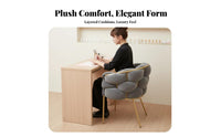 Woven Puff Armchair Nordic Aesthetic Vanity Stool Comfortable Backrest