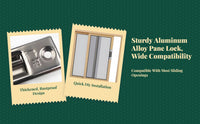 Sliding Pane Lock, Aluminum Alloy Security Latch, Universal Fit for Horizontal/Upright Panes, secureTheft, Quick Installation