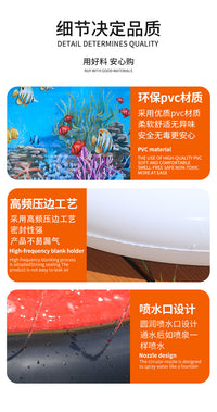 跨境儿童双人三人喷水滑水道滑水板PVC充气嬉水玩具草坪冲水滑道