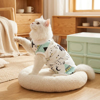 Cat Surgery Suit and Spay Recovery Suit, Female Cat Recovery Suit, Post-Operative Cat Clothing with Tie Closure, Sleeveless Anti-Licking Design