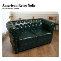 Tufted Nailhead Sofa Retro Design Tufted Back Couch Elegant Design Booth Seating for Restaurant Owners, Interior Designers, Cafe, Lounge Area, Office