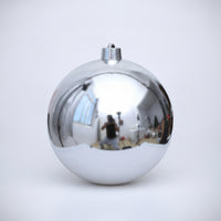 Reflective Mirrored Ornament Ball Shiny Spherical Ornament with Hanging Loop Silver Christmas Tree Baubles Glossy for Holiday Decor, Mantel Display, Table Centerpiece