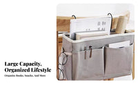 No-Drill Installation Bedside Hanging Basket Foldable Bedside Storage Bag Space Saving for University Students, Adults, Bedroom, Office