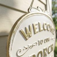 Metal Welcome Sign Decorative Welcome Plaque Easy to Hang Door Hanger for Garden