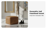 Round Upholstered Pouf Luxury Aesthetic Low Stool Modern Design for Living Room