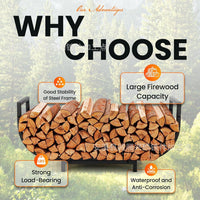Metal Firewood Rack for Outdoor Camping Wood Storage Organizer