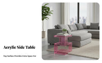 2-Tier Transparent Stand Robust 2-Tier Clear Table Sturdy for Renters, Students