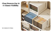 Stackable Storage Drawer Clear clear panel Stackable Pull-extendable Drawer Multi-Functional