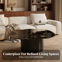 2 Pieces Nesting Table Set Distinctive Shape Irregular Nesting Tables Modern Design Sculptural Base for Adults, Small Spaces