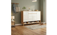 Large Capacity Entryway Shoe Storage Cabinet Easy to Clean Multi-Tier Shoe Cabinet with Doors Scratch Resistant Household Furniture Spacious Drawers for Families