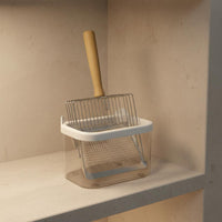 Metal Feline Litter Scoop with Holder Storage Base Feline Litter Scoop Stand Set