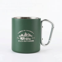 Attach-on Camping Cup with Carabiner Handle Compact Camp Cup with Carabiner Handle Rugged Camping Mug Packable for Campers, Hiking, Travel