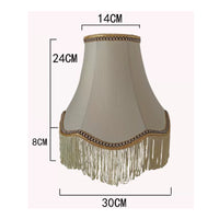 Tassel Lampshade Beige Textile Table Lamp Shade Copper Rim