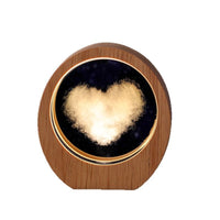 3D Internal Engraved Crystal Night Light with Wooden Base