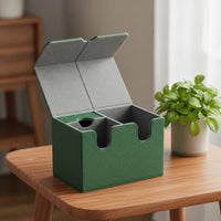 Divided Deck Box with Closure Secure Card Storage Box Textured Trading Card Case Two-Tone for Collectors, Travel