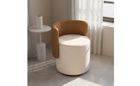 Comfortable Backrest Upholstered Dressing Table Seat Luxury Design Modern Barrel Back Makeup Chair Space-Saving Bedroom Furniture for Women