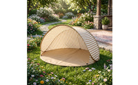 Portable Foldable Beach Tent Open-Front Beach Tent with Floor Lightweight Sun Shelter Quick Setup for Backyard