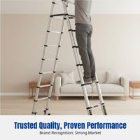 Aluminum Alloy Folding Step Ladder, Telescopic, Multi-Functional, Anti-Slip, For Home & Engineering