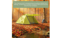 Double Layer Backpacking Tent Aluminum Poles Outdoor Shelter Lightweight