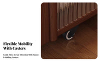 Wheeled End Table with Magazine Holder Space-Saving Design Indoor Furniture