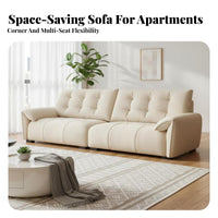Elephant Ear Sofa Curved outline Living Room Seating space-saving Couch for Apartment Dwellers, Young Adults, Small Space, Lounge Area, Boutique Hotel