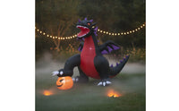 Outdoor Inflatable Dragon with Pumpkin Spooky Halloween Inflatable Large Decorations Portable for Lawn