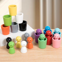 Wooden Montessori Color Matching Sorting Cups Toy for Cognitive Training