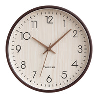 Wooden Wall Clock with Silent Sweep Movement and Numerals