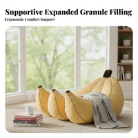 Banana-Shaped Lounger Cute Shape Bean Bag Chair Single Person Comfortable for College Students, Teens, Living Room