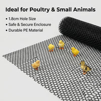 Black PE Garden Netting, 1m Wide Flat Mesh for Poultry Fencing Garden Barrier Mesh