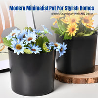 Black Flower Pot, sturdy Nursery Pot, Home Garden Planter, minimalist design